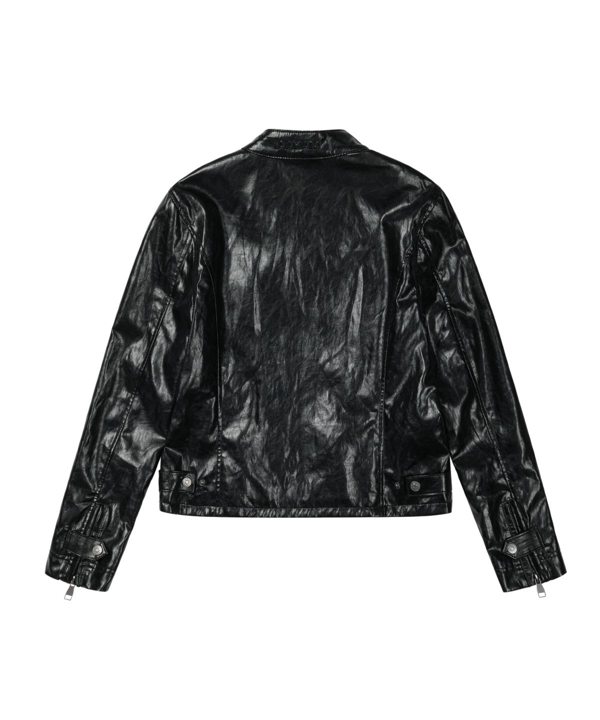 아캄(AAKAM) Slant Studded Leather Jacket (Black)