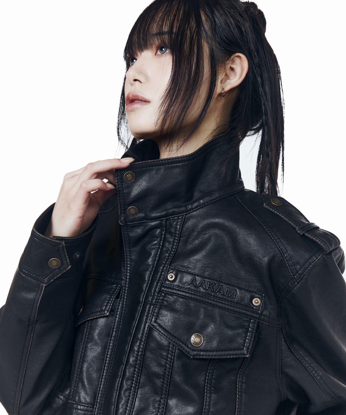 아캄(AAKAM) Utility Leather Field Jacket (Black)