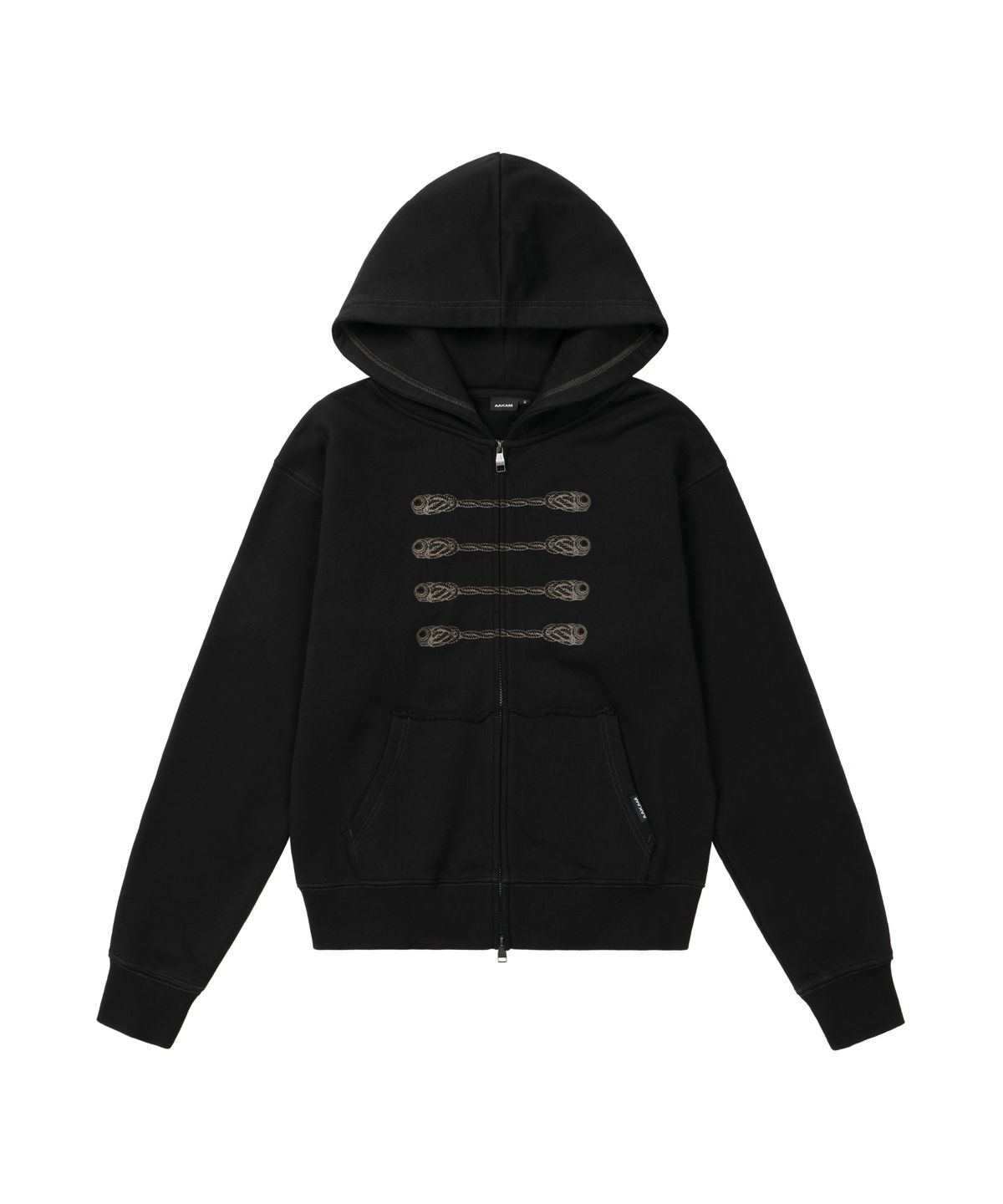 아캄(AAKAM) Napoleon Printed Zip-Up Hoodie (Black)