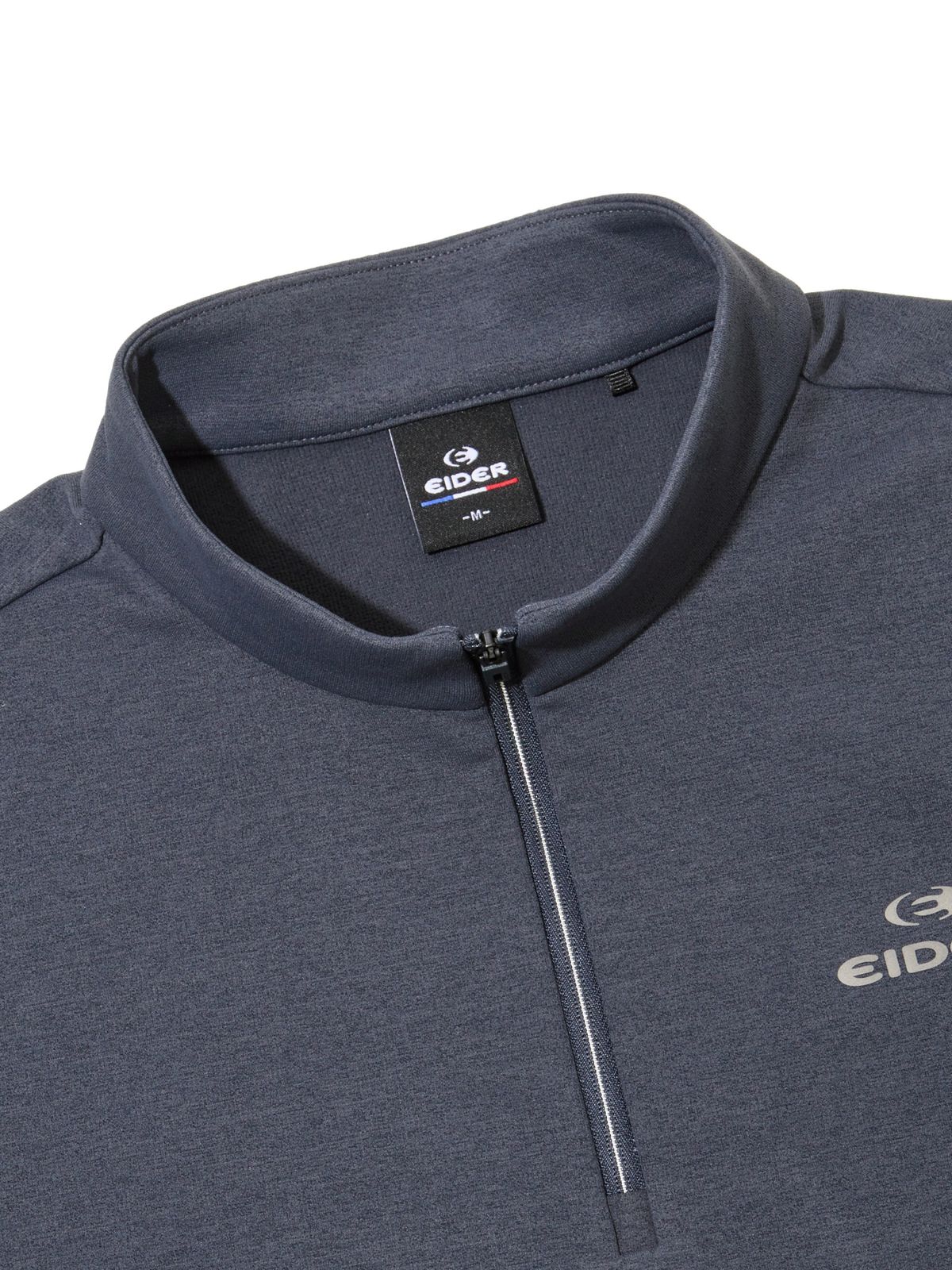 아이더(EIDER) POP 남성 잠재권축 짚업 티셔츠_MELANGE CHARCOAL