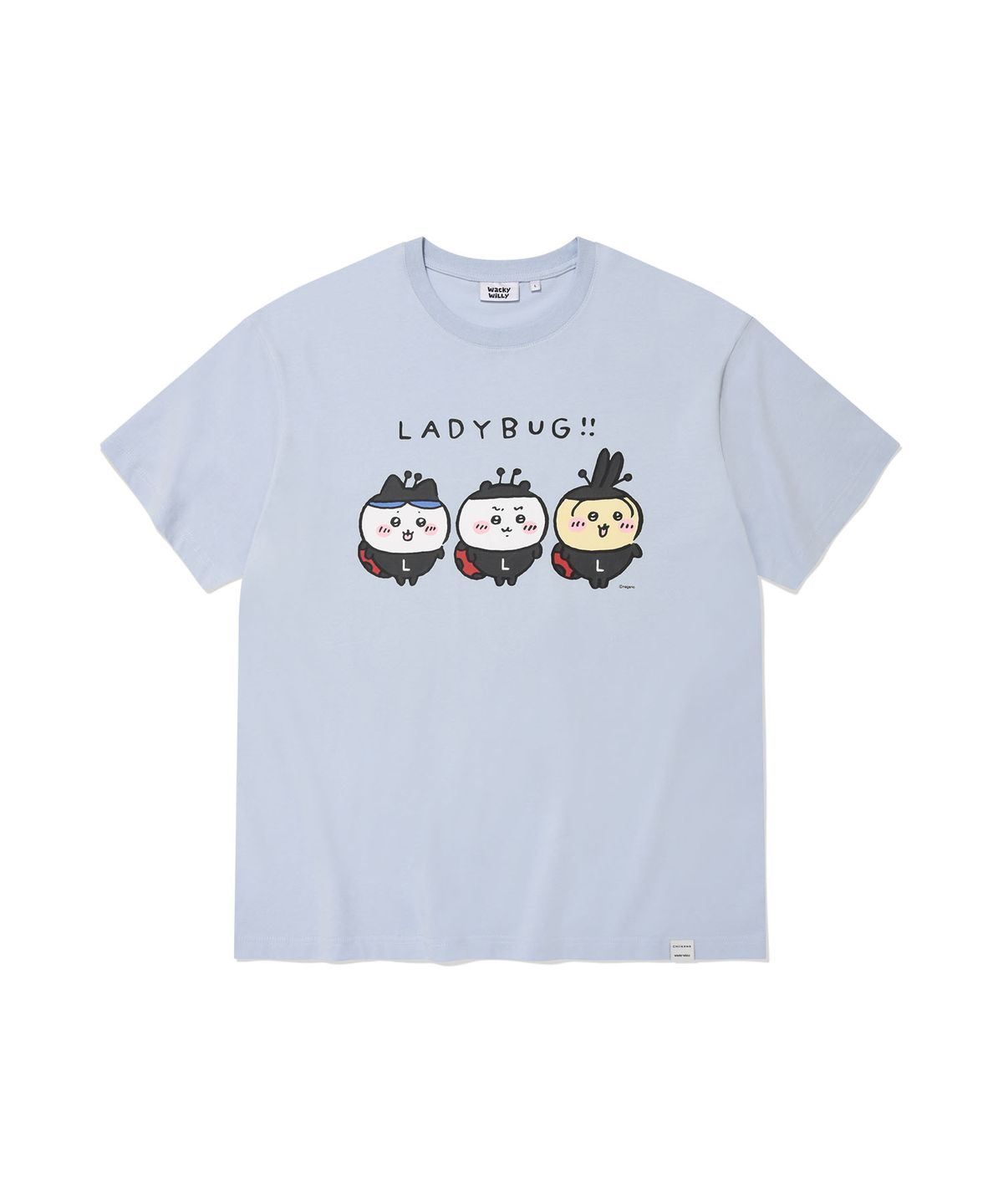 와키윌리(WACKY WILLY) 먼작귀 무당벌레 그래픽 반팔티셔츠 스카이블루