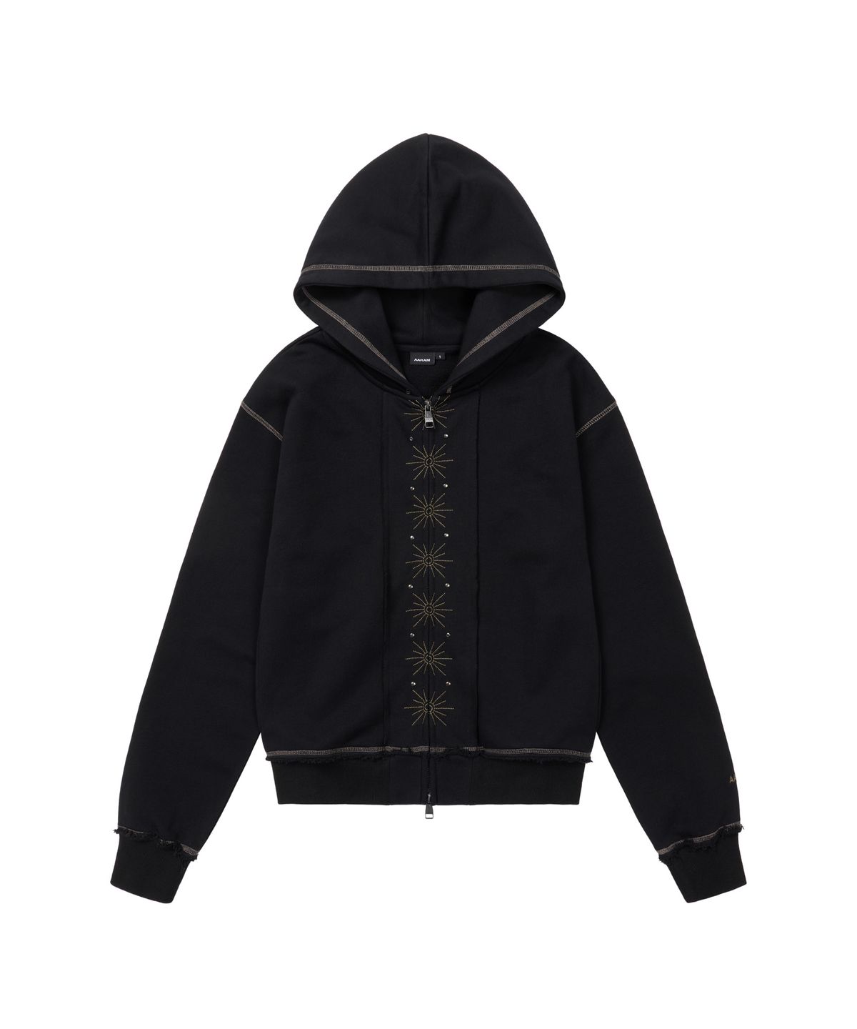 아캄(AAKAM) Starburst Zip-Up Hoodie (Black)