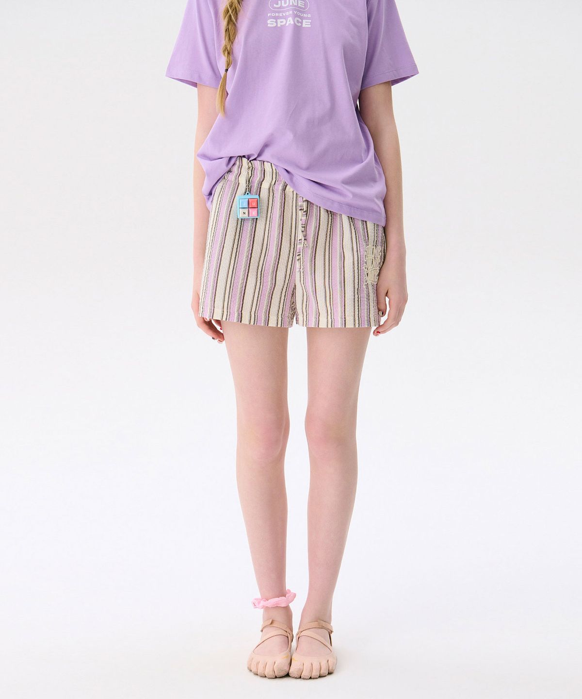 준준스페이스(JUNEJUNE SPACE) Seersucker Shorts_Pink(시어서커 반바지_핑크)