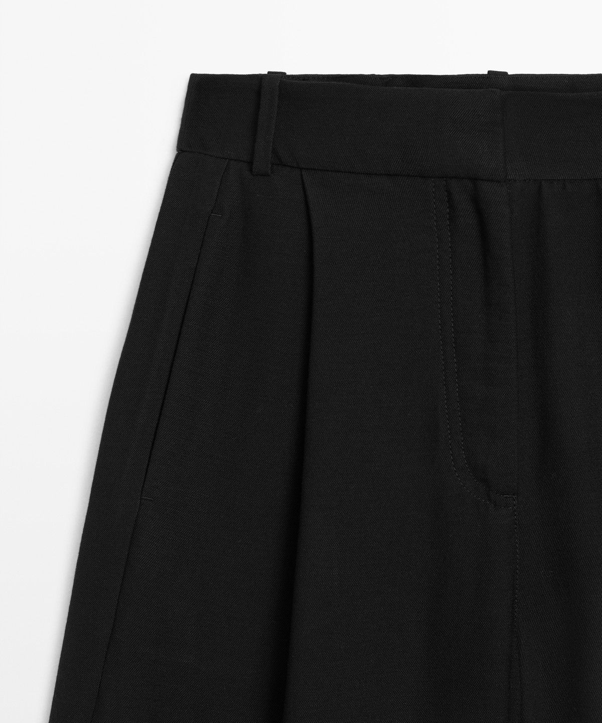 마시모두띠(MASSIMO DUTTI) 플리츠 배럴핏 팬츠