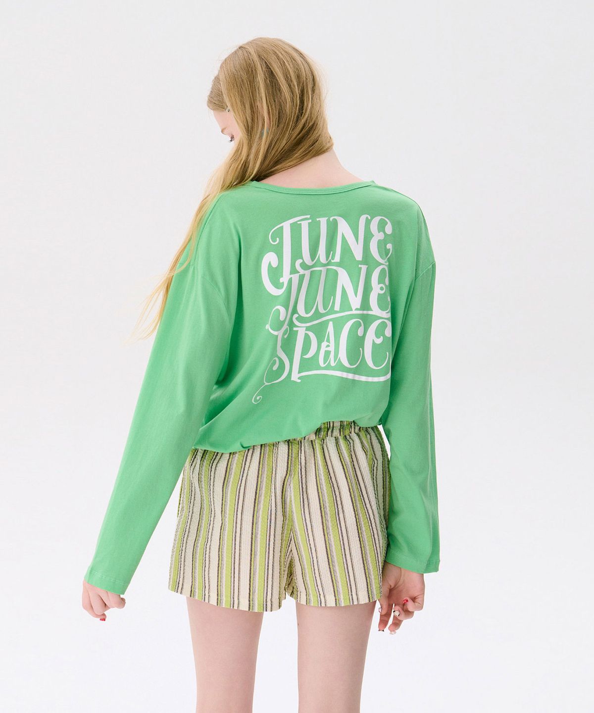 준준스페이스(JUNEJUNE SPACE) Seersucker Shorts_Green(시어서커 반바지_그린)