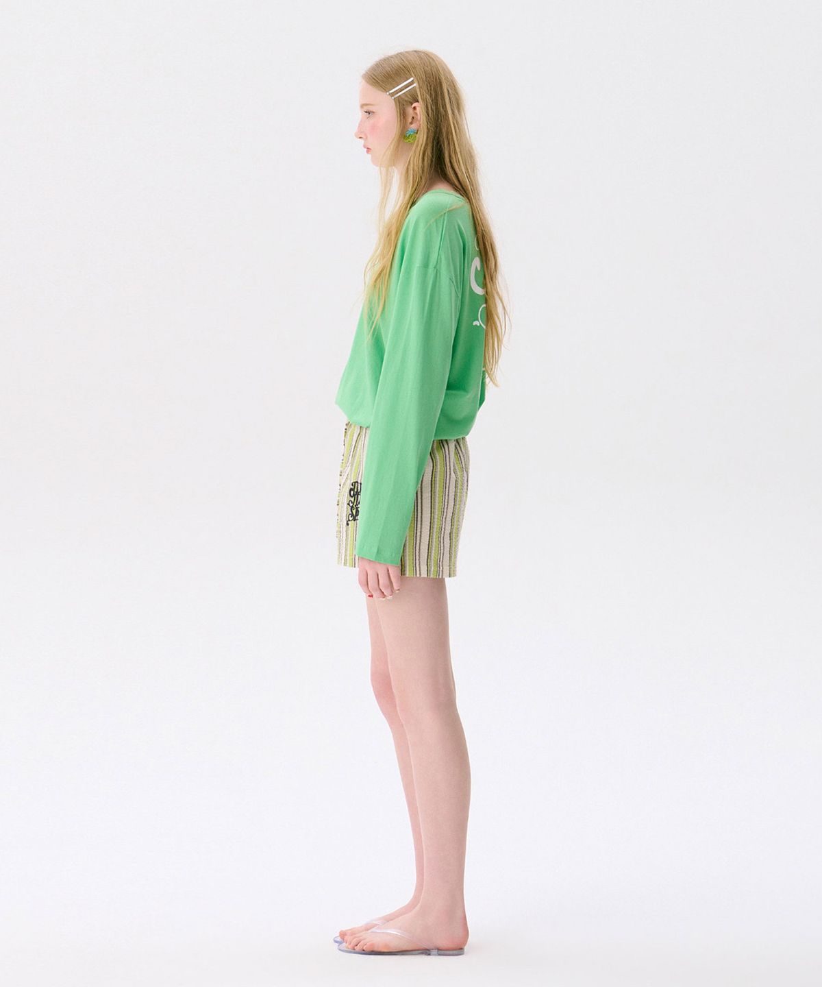 준준스페이스(JUNEJUNE SPACE) Seersucker Shorts_Green(시어서커 반바지_그린)