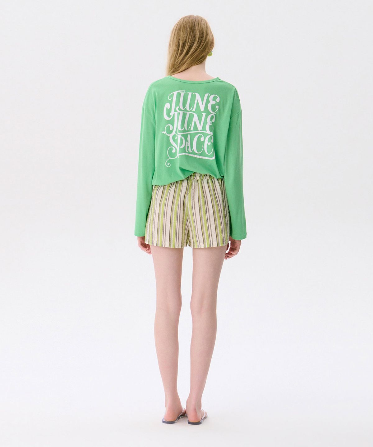 준준스페이스(JUNEJUNE SPACE) Seersucker Shorts_Green(시어서커 반바지_그린)