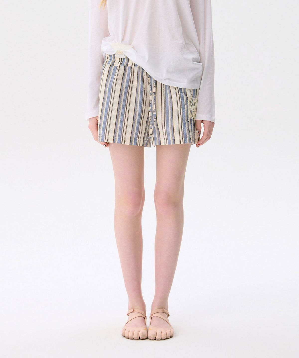 준준스페이스(JUNEJUNE SPACE) Seersucker Shorts_Blue(시어서커 반바지_블루)