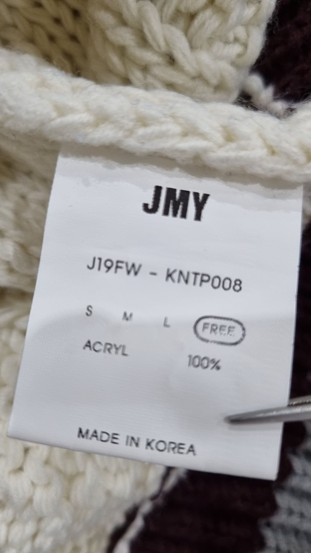 제이엠와이(JMY) 컬러매치 브이넥 케이블 니트 [IVORY] FREE