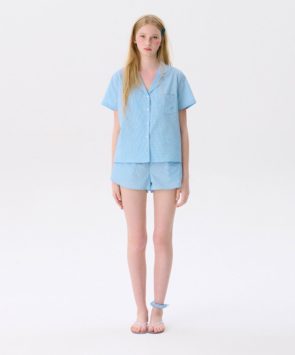 준준스페이스(JUNEJUNE SPACE) Pajama Shirt_Blue(파자마 셔츠_파란색)