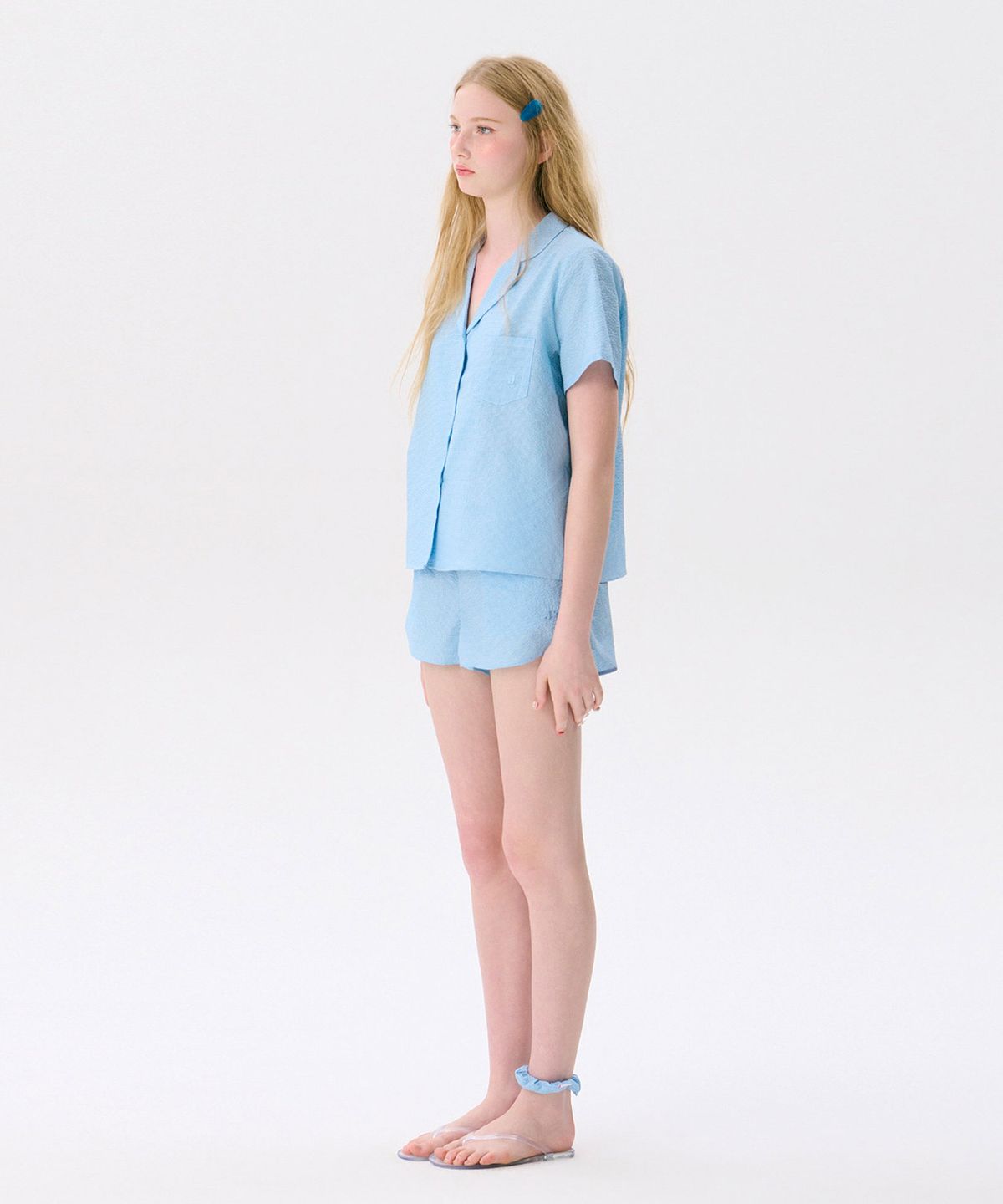 준준스페이스(JUNEJUNE SPACE) Pajama Shirt_Blue(파자마 셔츠_파란색)