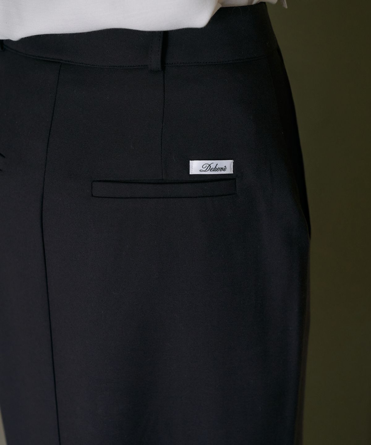 드헤베(DEHEVE) Wool Slim Long Skirt [Black]