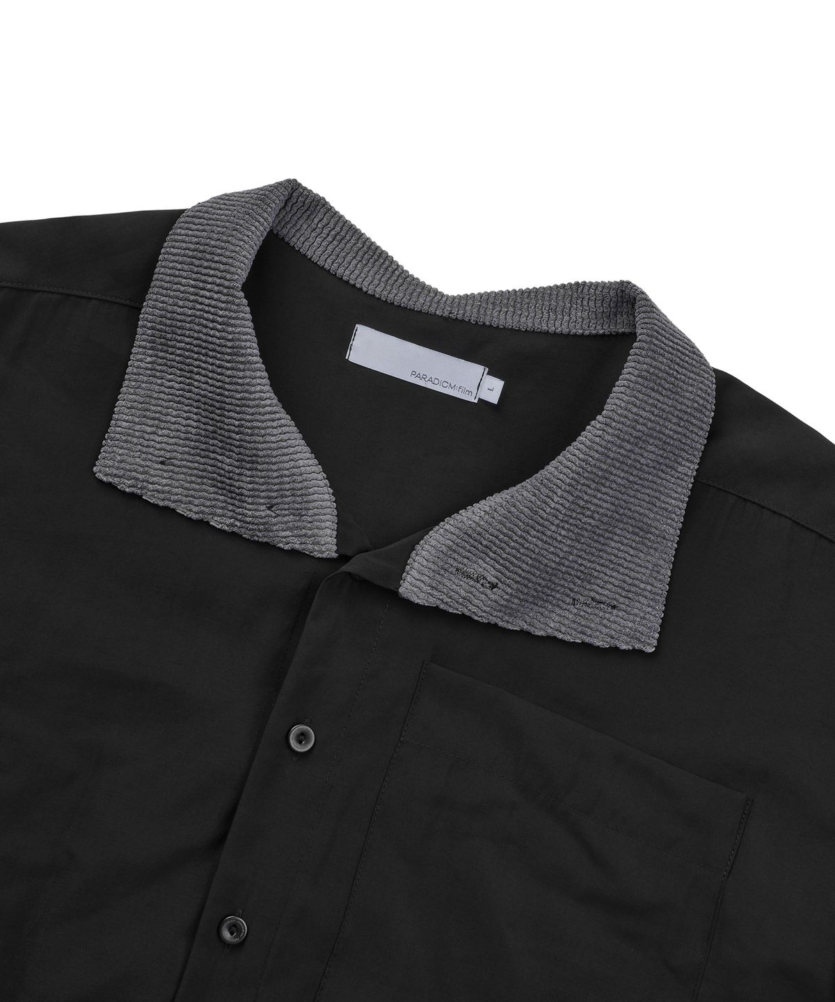 패러다임 필름(PARADIGMFILM) [Ep.03] 하이넥 브러시드 비스코스 셔츠 (블랙)