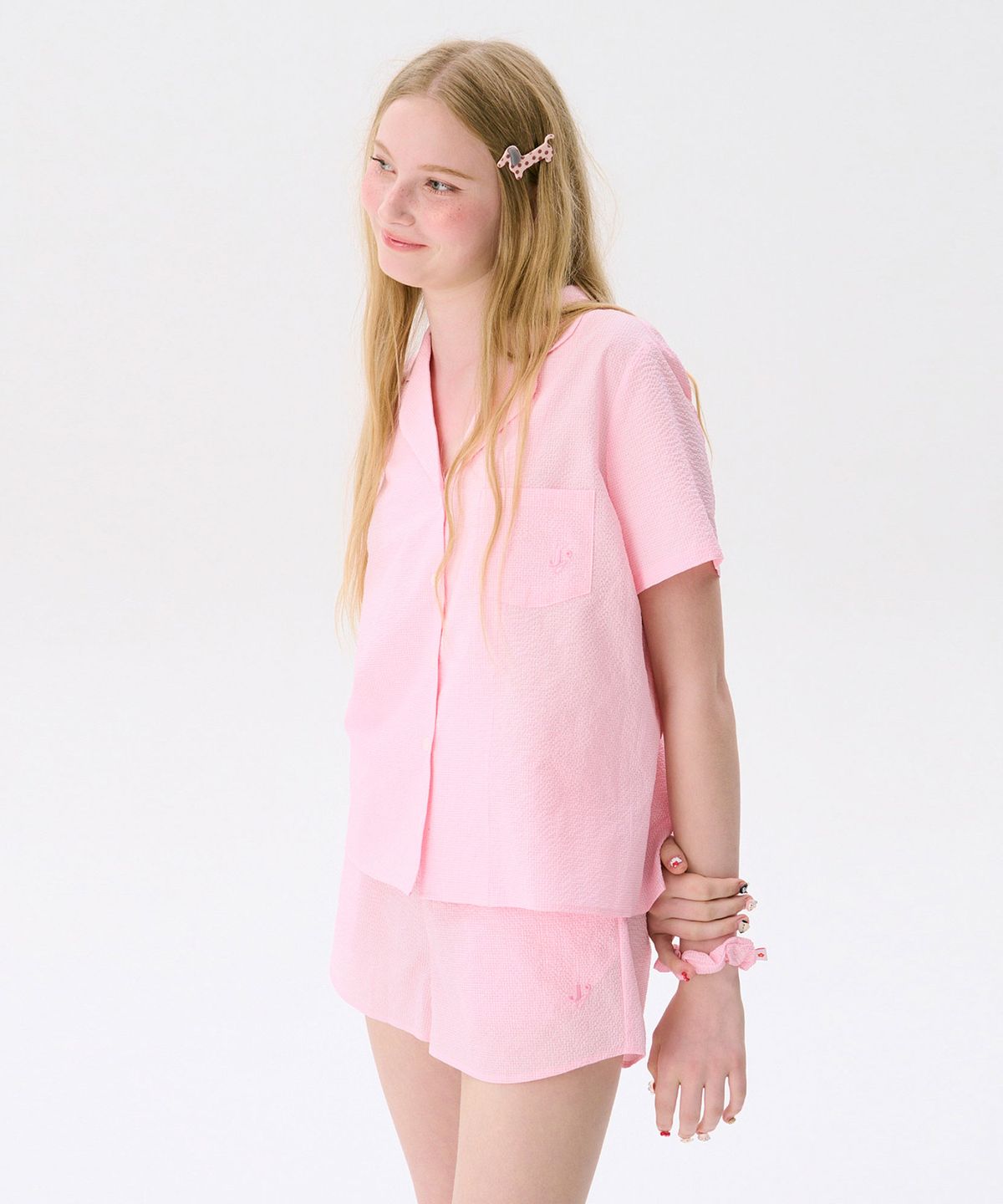 준준스페이스(JUNEJUNE SPACE) Pajama Shirt_Pink(파자마 셔츠_핑크)