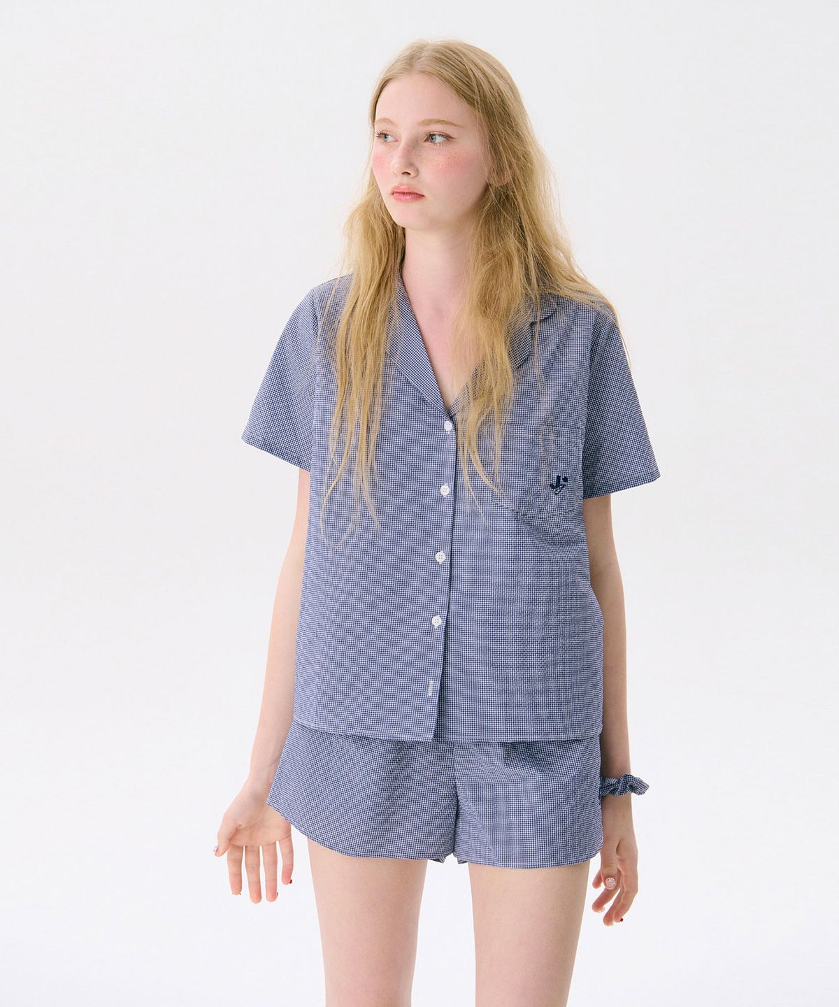 준준스페이스(JUNEJUNE SPACE) Pajama Shirt_Navy(파자마 셔츠_네이비)
