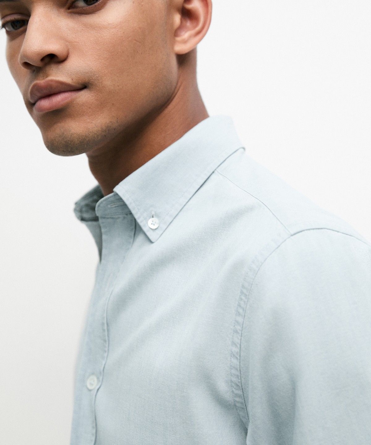 마시모두띠(MASSIMO DUTTI) 100% 코튼 데님 셔츠