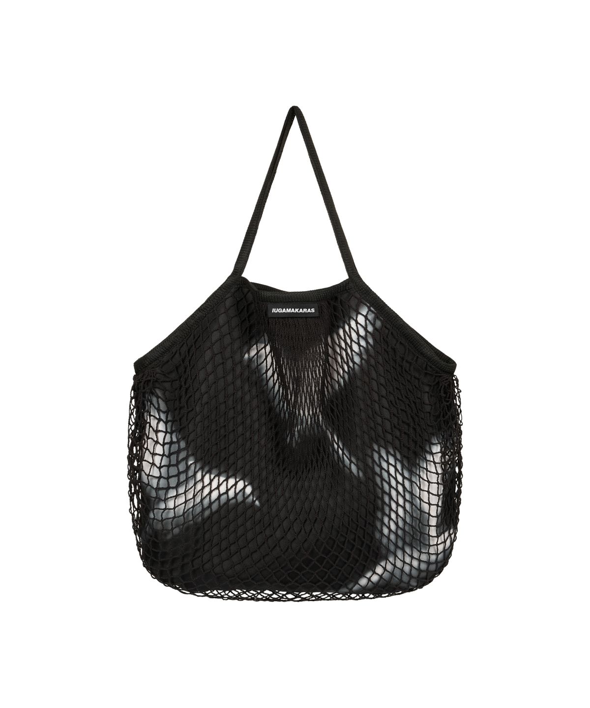 이우가마카라스(IUGAMAKARAS) Wavy Layered Net Bag (Black)