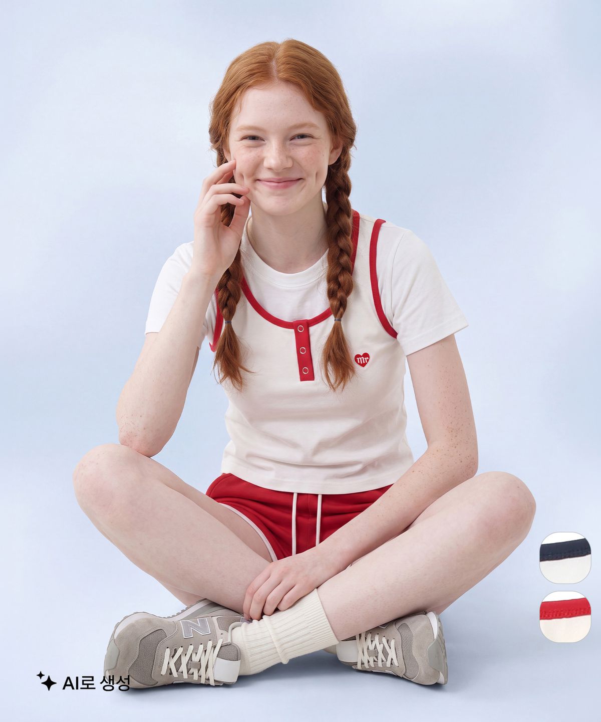 마스마룰즈 어패럴(MASMARULEZ APPAREL) [SET] Color Trim Henry Neck Sleeveless Set-Up_2 Colors