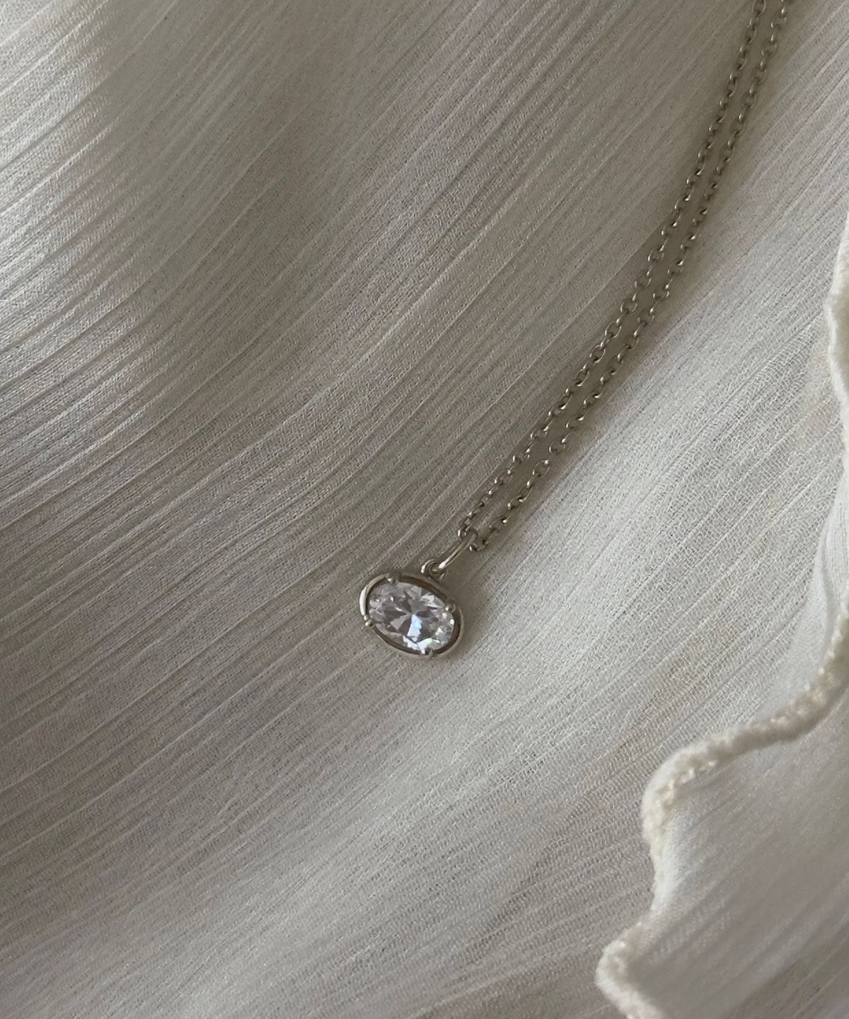 파예(FAYE) 14k Bare oval necklace