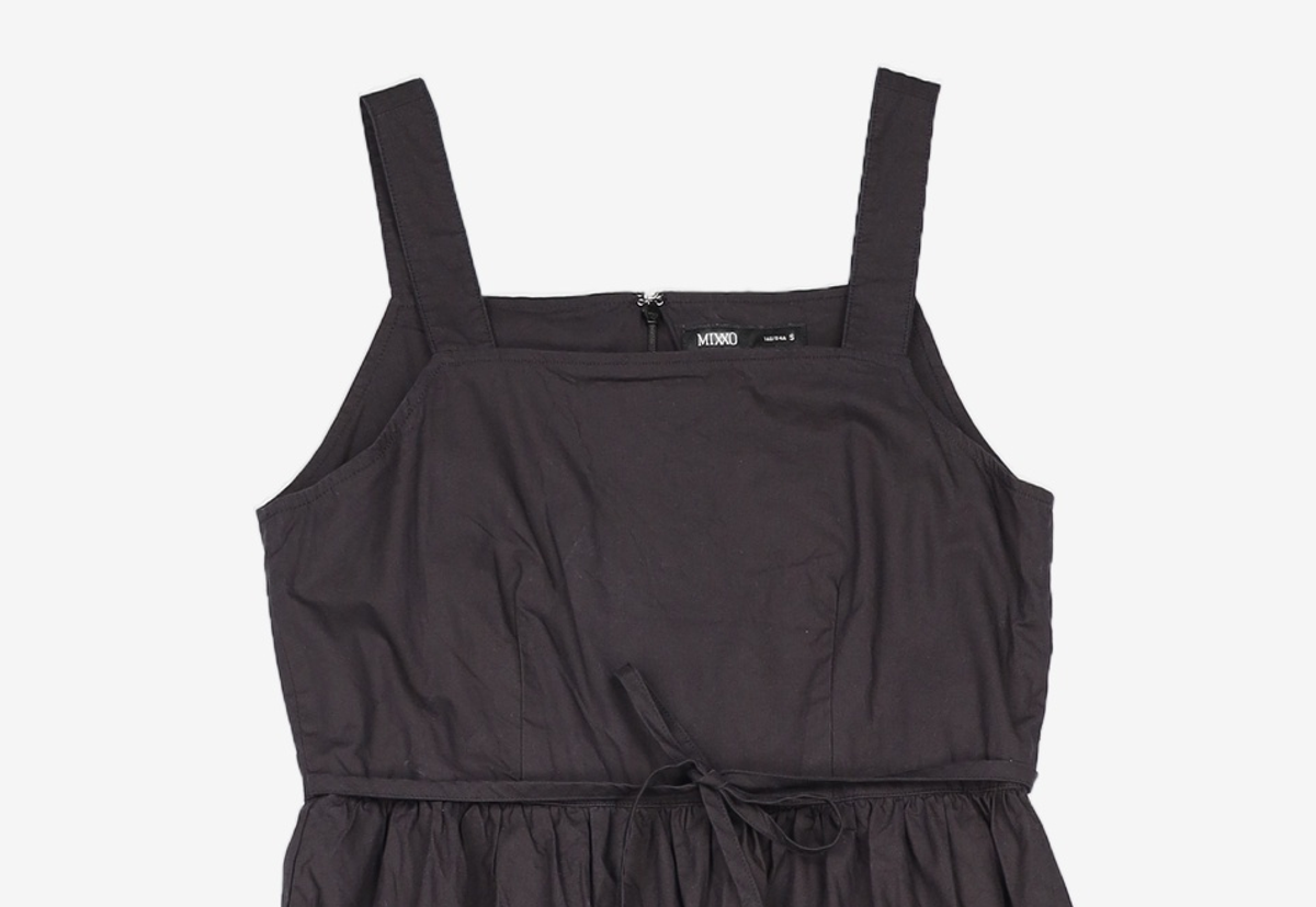 미쏘(MIXXO) 스퀘어넥 끈나시 롱 원피스 MIWOWD721G S