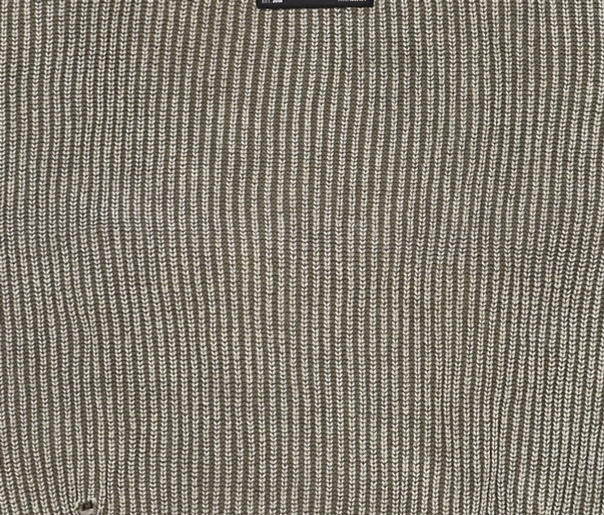 메종미네드(MAISON MINED) DAMAGE COLOUR DYE HALF KNIT GREEN M