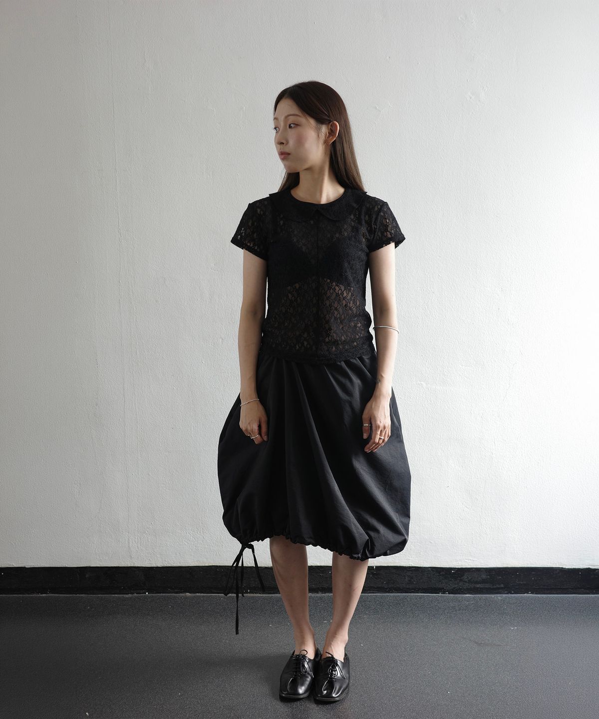 이서이(ESEOE) garden-lace collar t-shirt