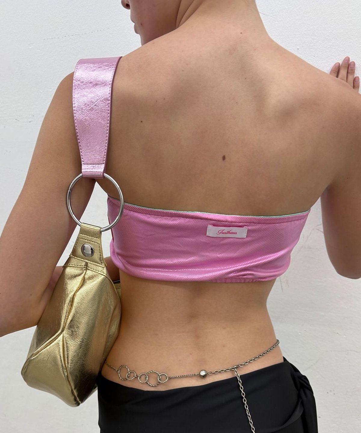 저스트하우스(JUSTHAUS) REVERSIBLE GLOSS TUBE TOP, MINT / PINK