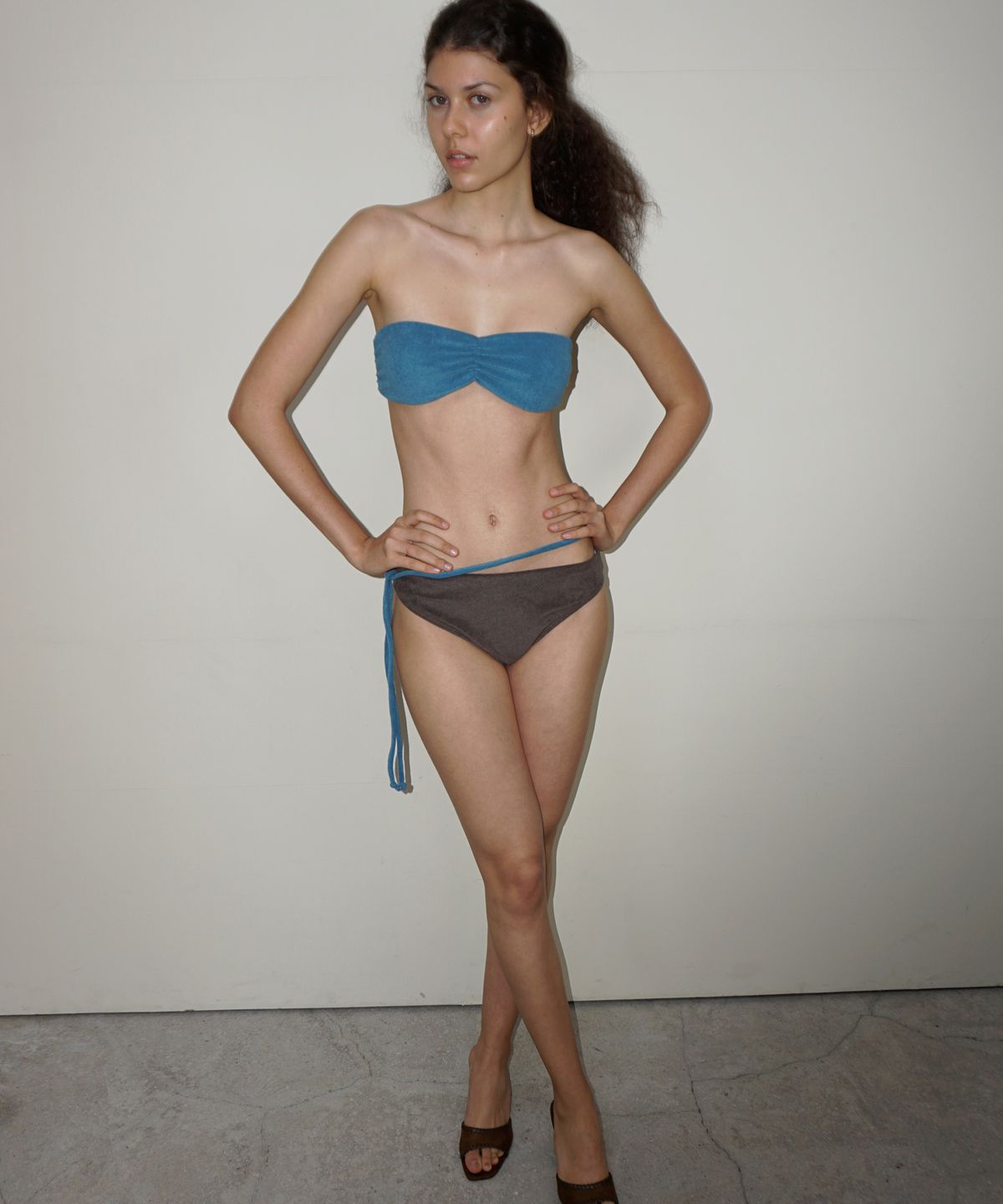 떨스티클럽(THIRSTYCLUB) Terry bikini (Blue) - Bandeau top