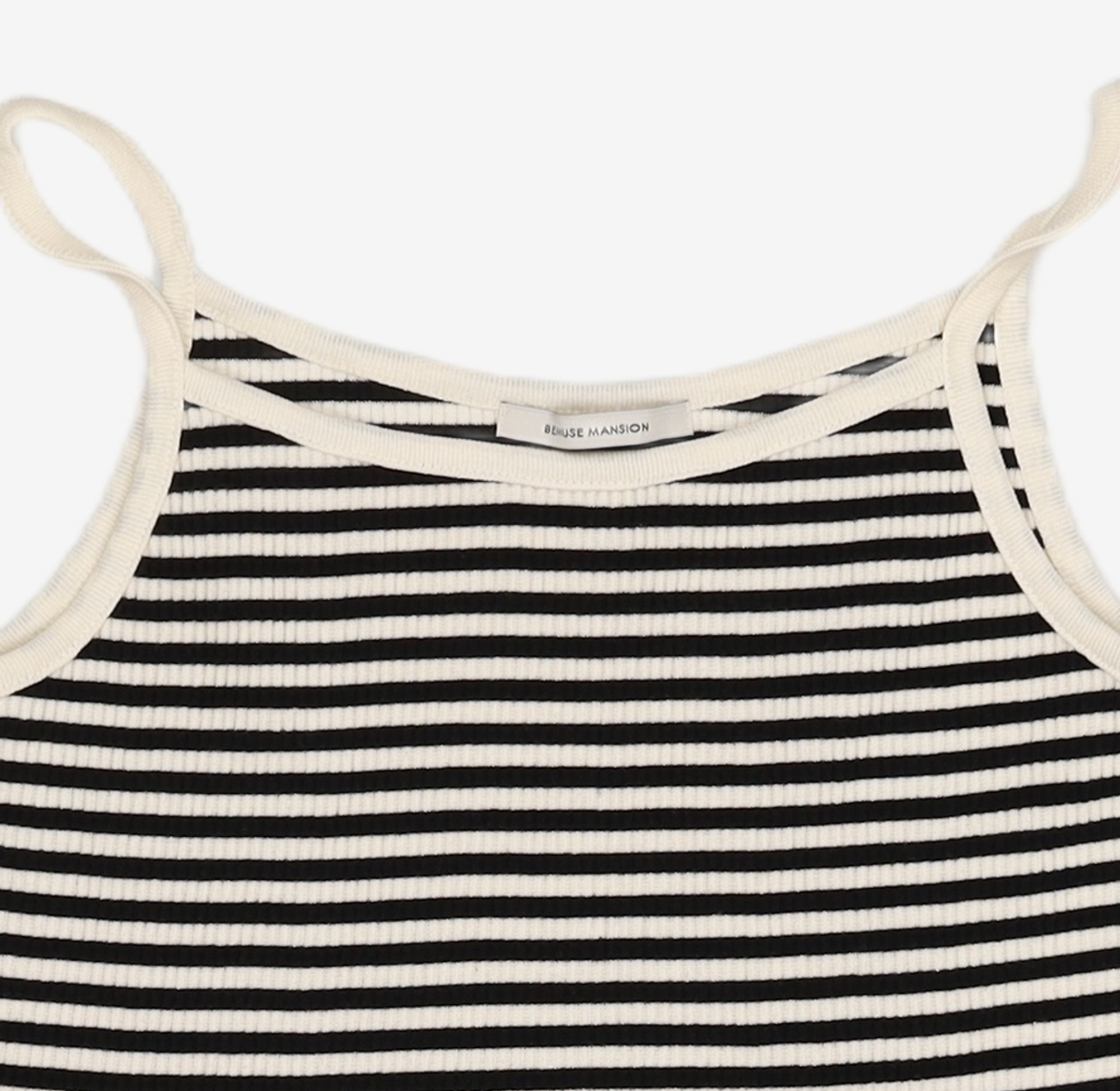 비뮤즈맨션(BEMUSE MANSION) Ribbed stripe sleeveless - Black stripe FREE