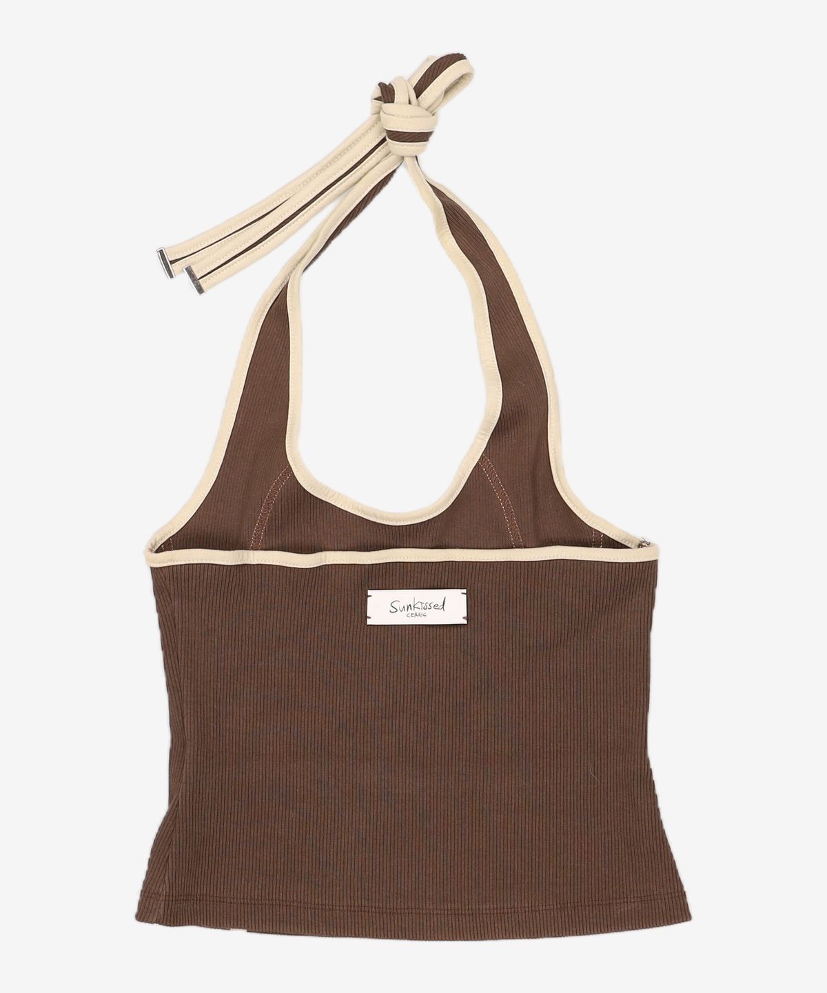 세릭(CERRIC) COLOR LINE HALTER NECK TOP / BLACK