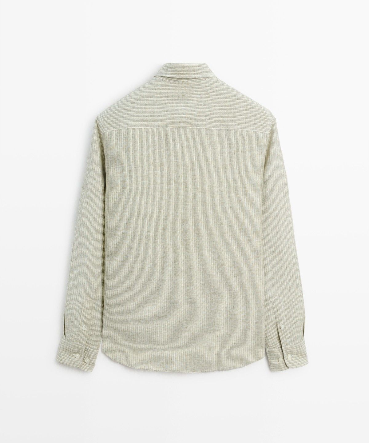 마시모두띠(MASSIMO DUTTI) 100% 린넨 레귤러 핏 스트라이프 셔츠