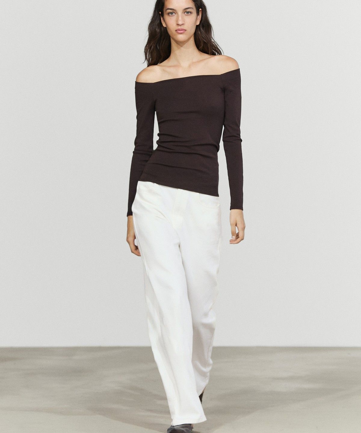 마시모두띠(MASSIMO DUTTI) 스트레치 긴소매 탑