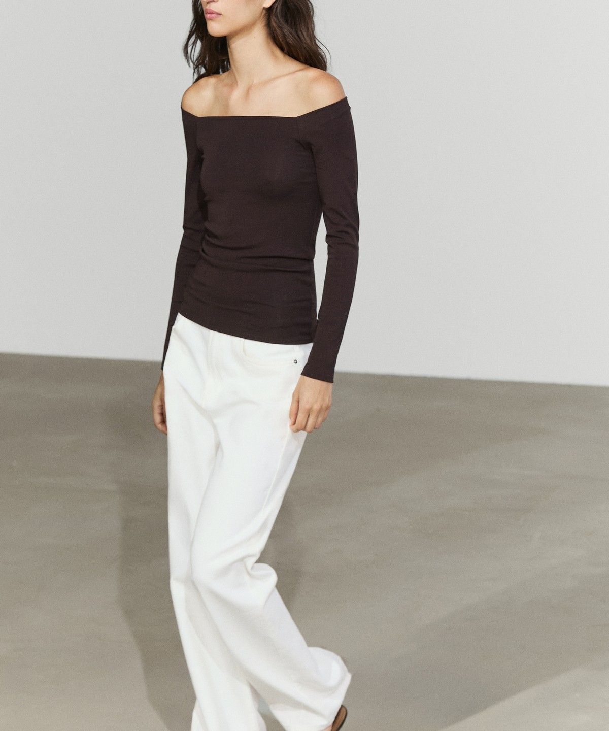 마시모두띠(MASSIMO DUTTI) 스트레치 긴소매 탑