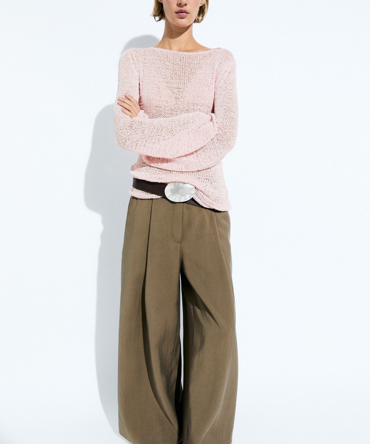 마시모두띠(MASSIMO DUTTI) 보트넥 니트 스웨터