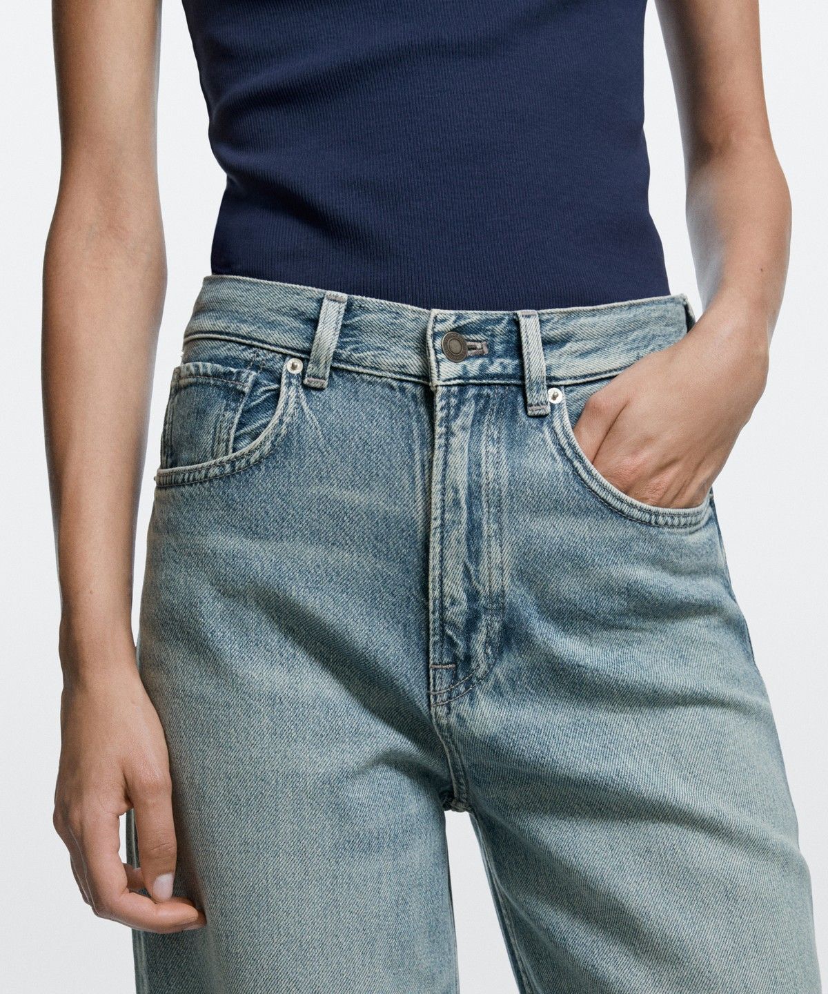 마시모두띠(MASSIMO DUTTI) 하이라이즈 와이드 레그 진