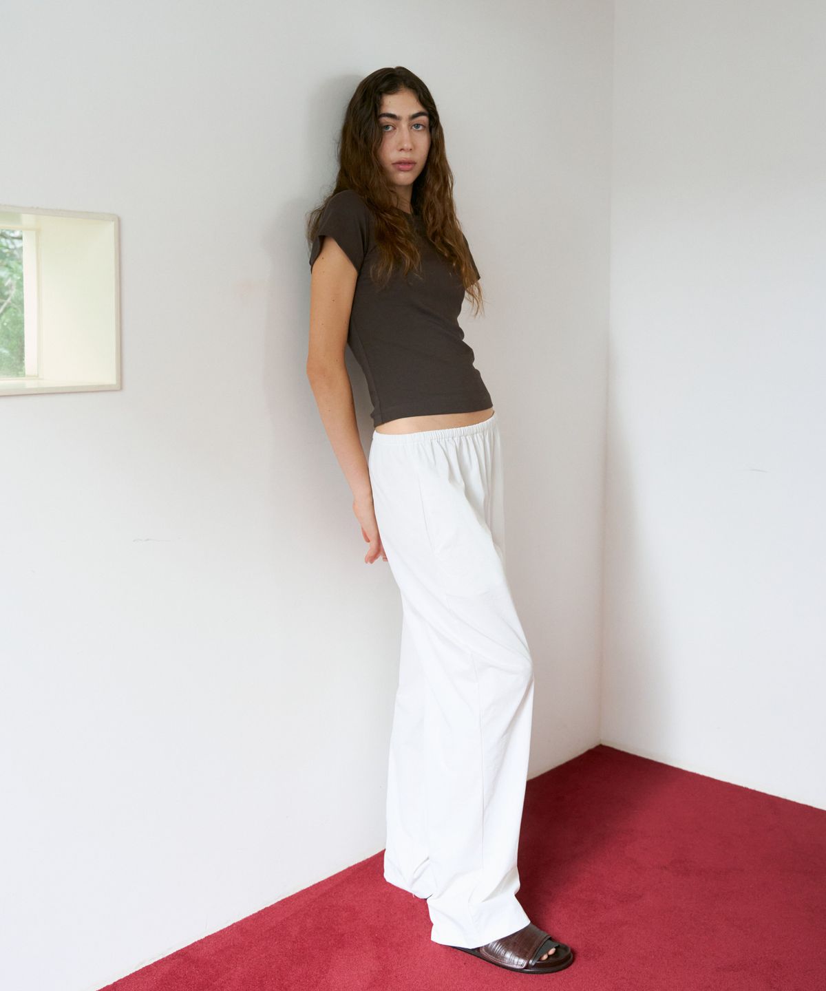 38컴온커먼(38COMEONCOMMON) Wide Drawstring Hem Pants (White)