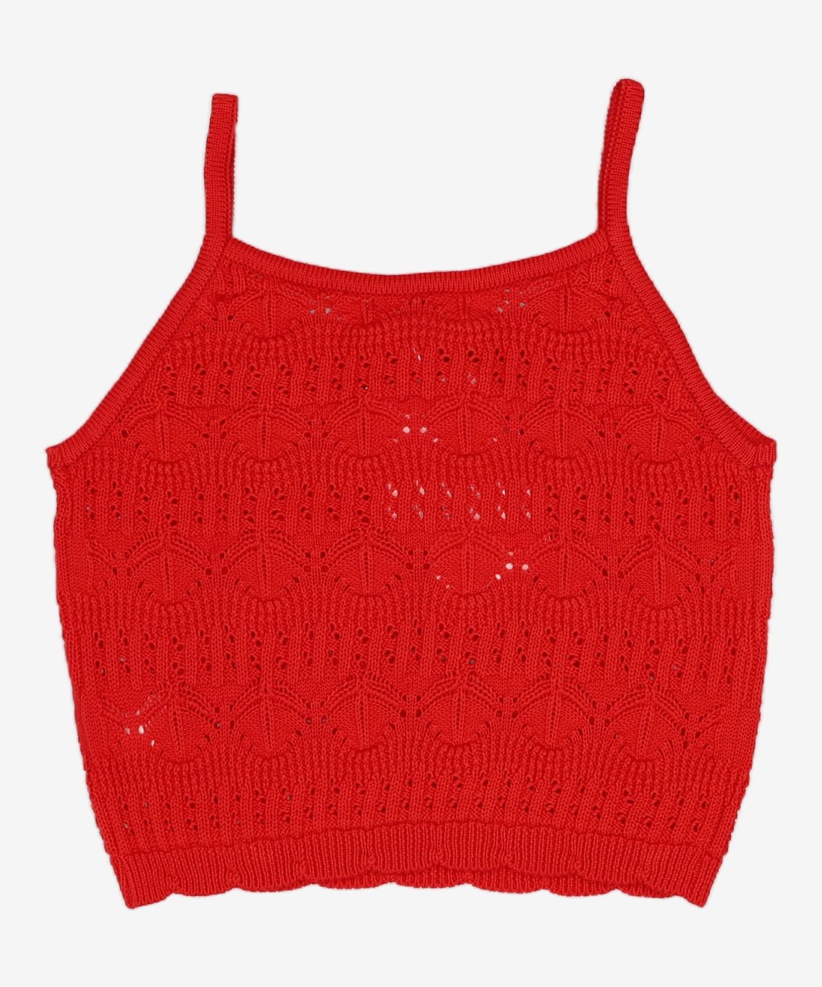 비뮤즈맨션(BEMUSE MANSION) Ribbon point punching bustier knit - Red FREE