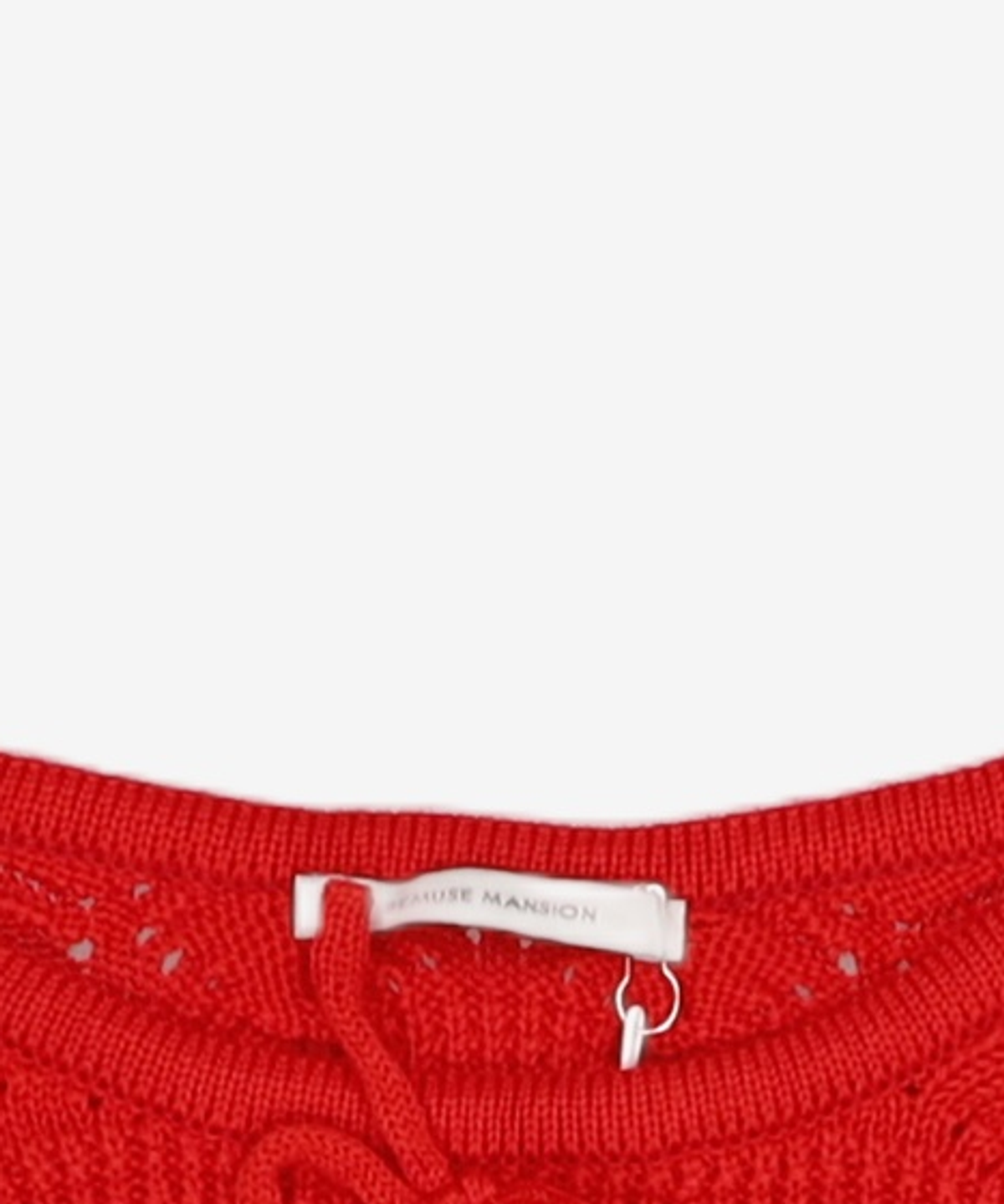 비뮤즈맨션(BEMUSE MANSION) Ribbon point punching bustier knit - Red FREE