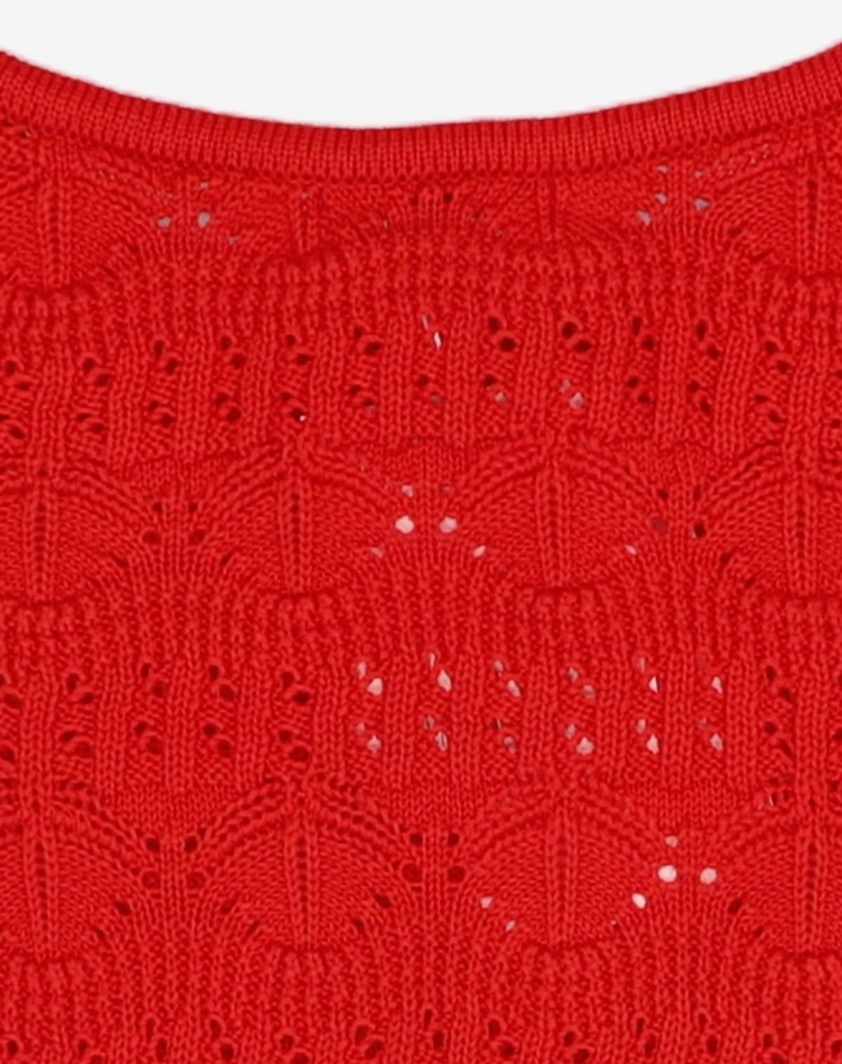 비뮤즈맨션(BEMUSE MANSION) Ribbon point punching bustier knit - Red FREE