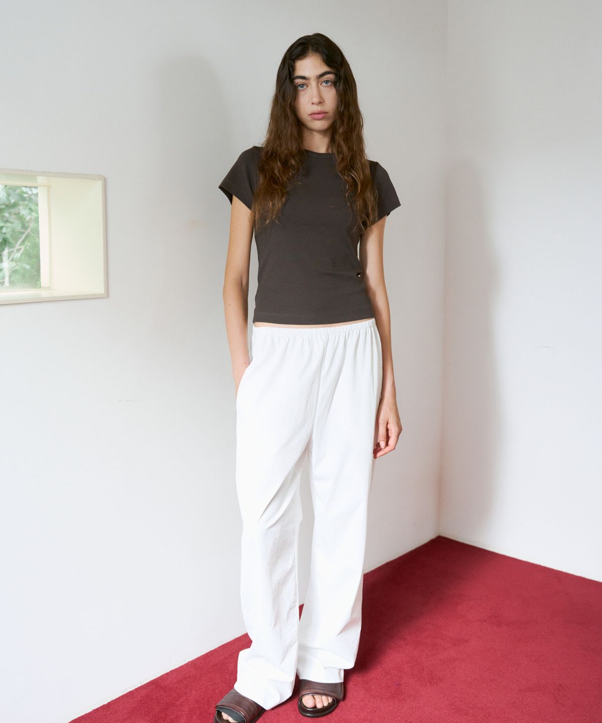 38컴온커먼(38COMEONCOMMON) Slim 90S Long T-Shirts (Brown)