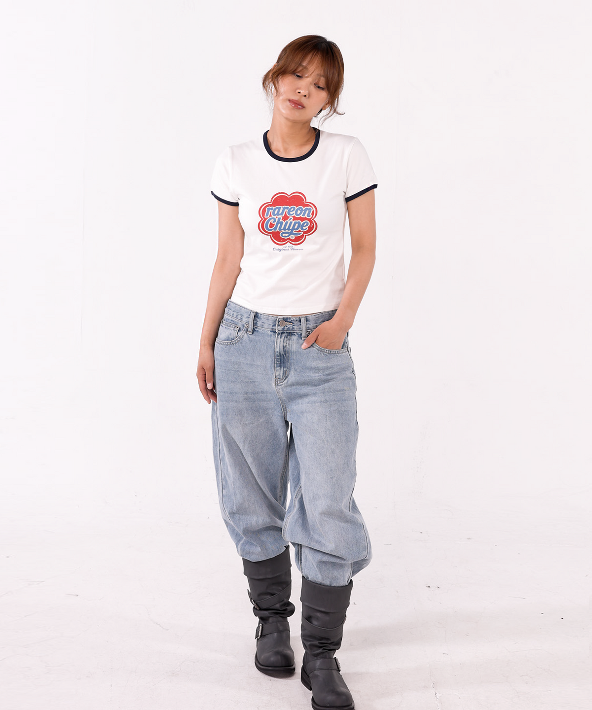 레어 온 레어(RARE ON RARE) Flavor Ringer t-shirts (navy)