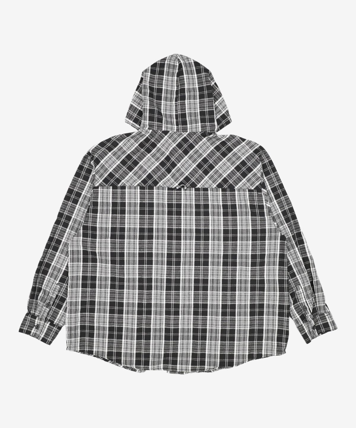 브라운브레스(BROWNBREATH) TAG CHECK HOOD SHIRTS - BLACK L