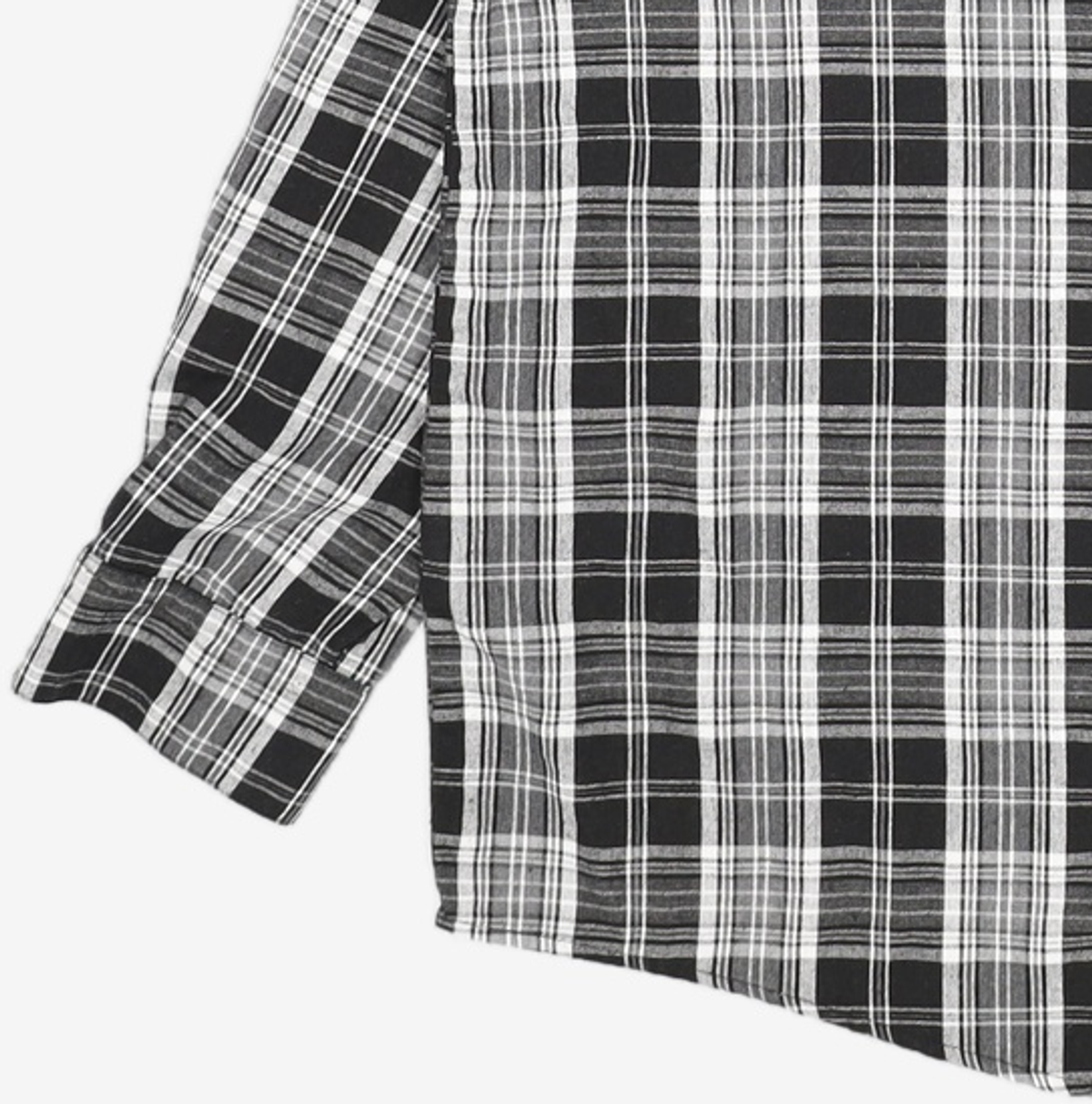 브라운브레스(BROWNBREATH) TAG CHECK HOOD SHIRTS - BLACK L