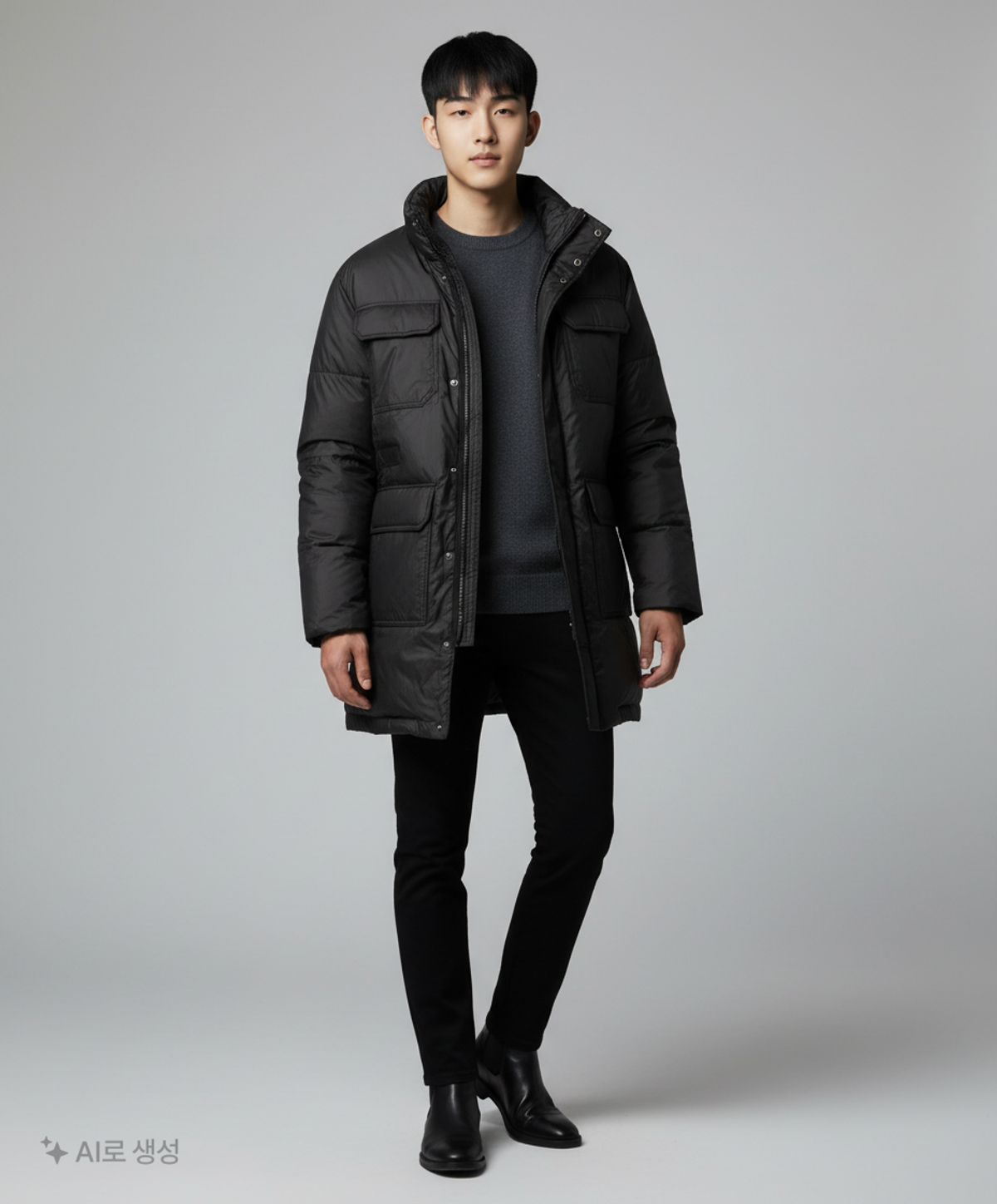 마틴플랜(MARTIN PLAN) Middle Weight Coated Down - METAL BLACK S