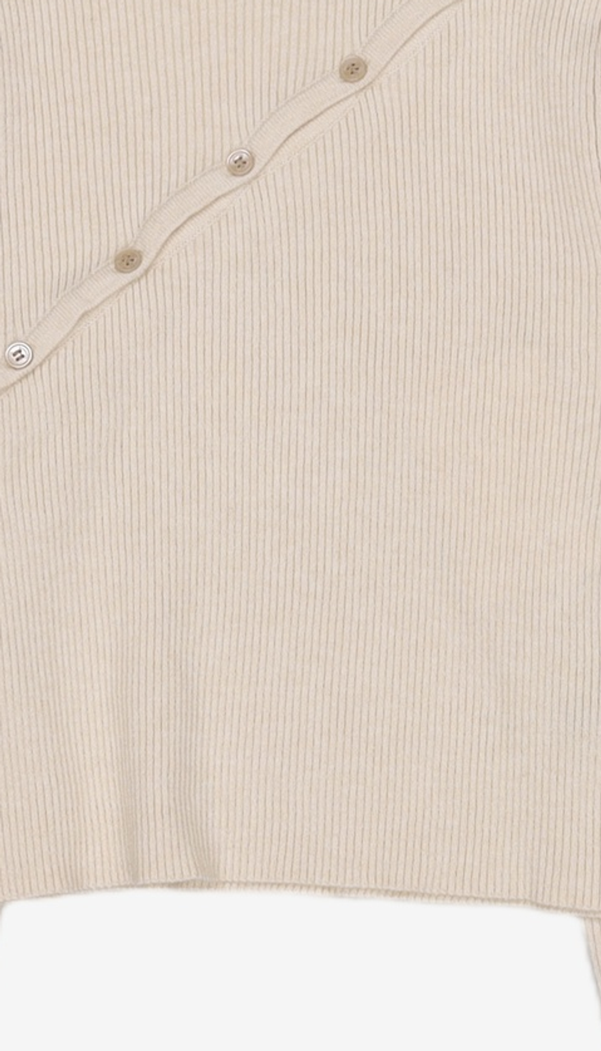 다이애그널(DIAGONAL) POLO NECK BUTTON KNIT TOP (ivory)
