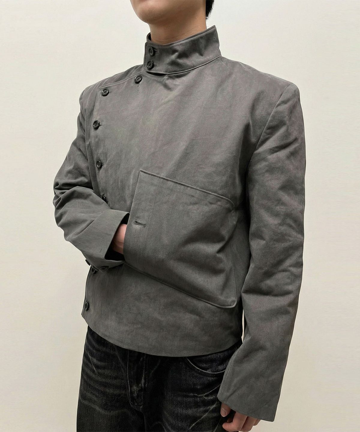 043Y(043Y) Asymmetric Stand Collar Jacket