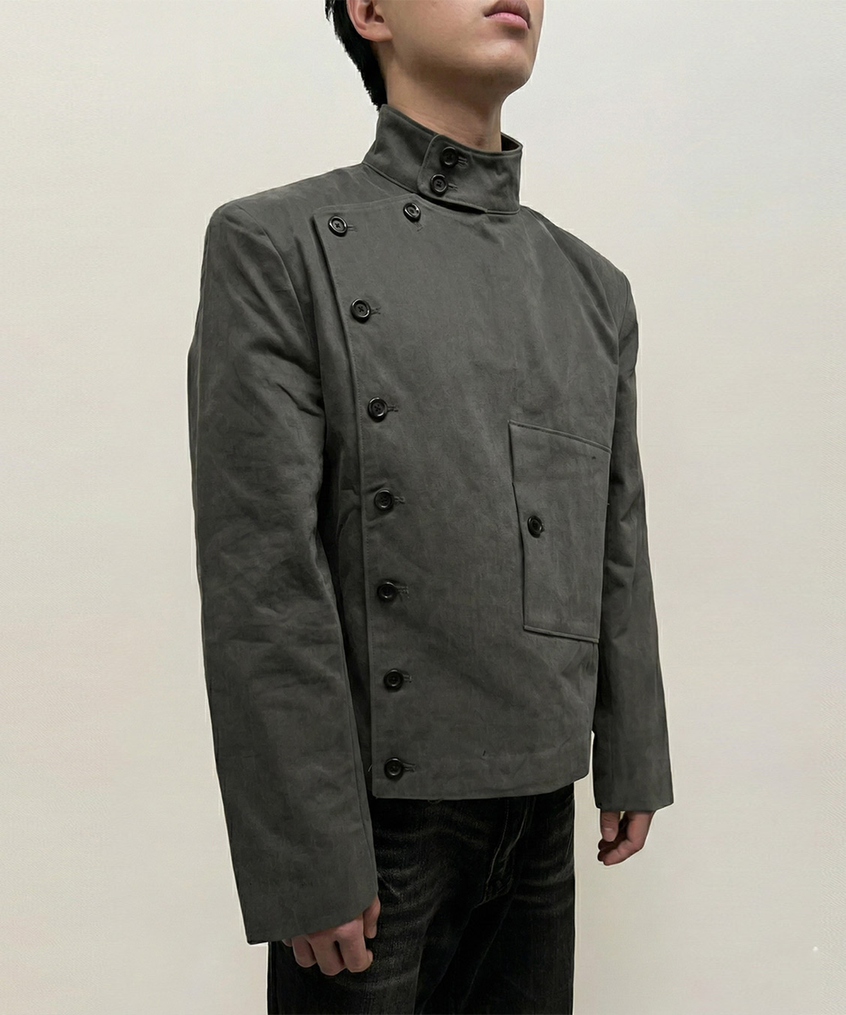 043Y(043Y) Asymmetric Stand Collar Jacket