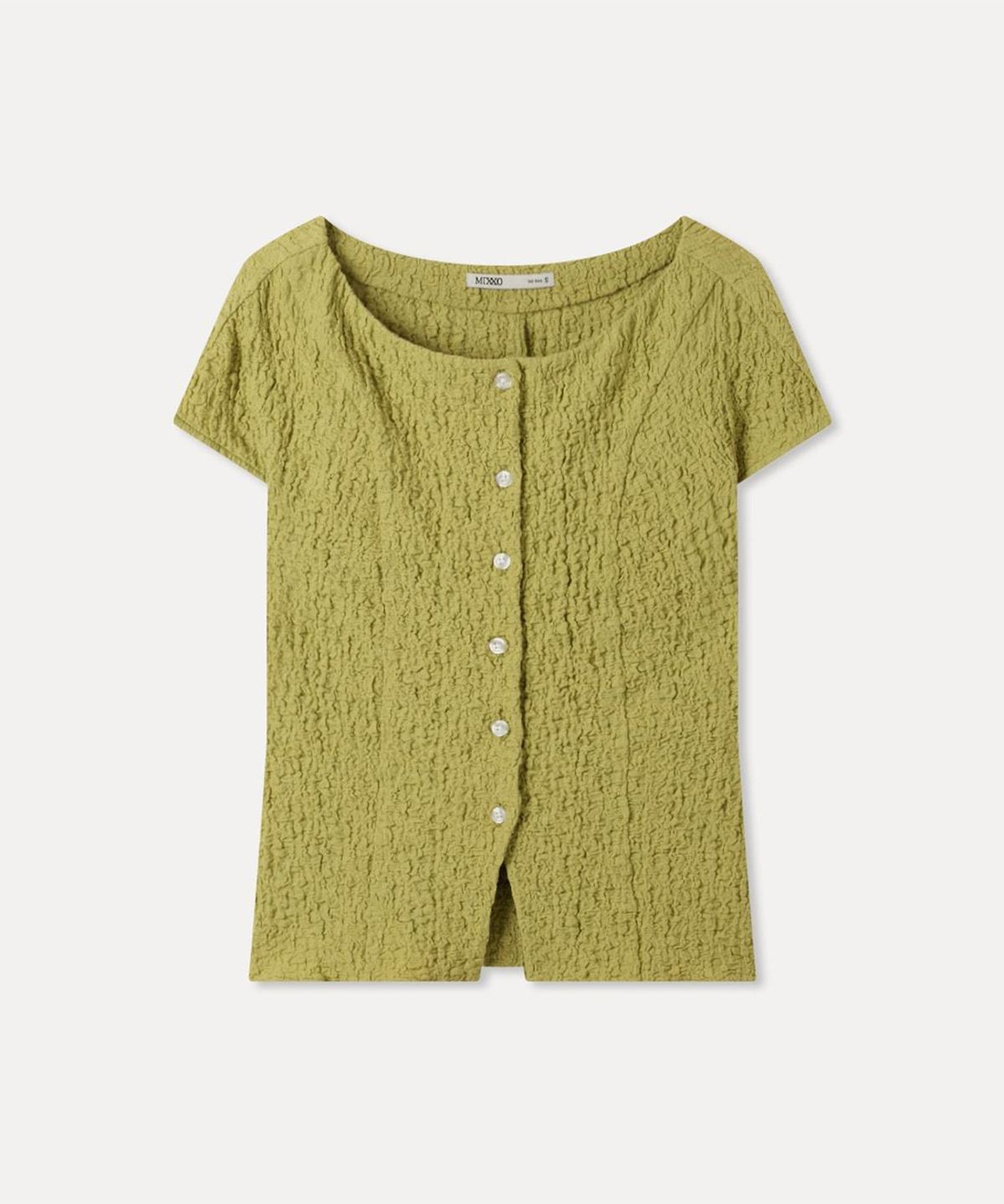 미쏘(MIXXO) [에센셜] 라운드넥 텍스처 블라우스 RE BWG720A_MIWBWG90QA