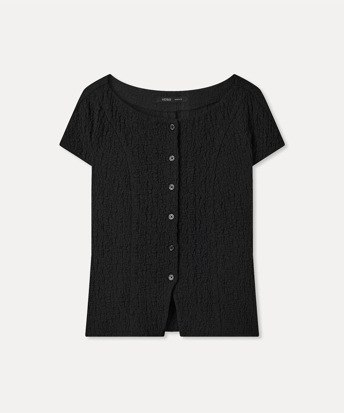 미쏘(MIXXO) [에센셜] 라운드넥 텍스처 블라우스 RE BWG720A_MIWBWG90QA