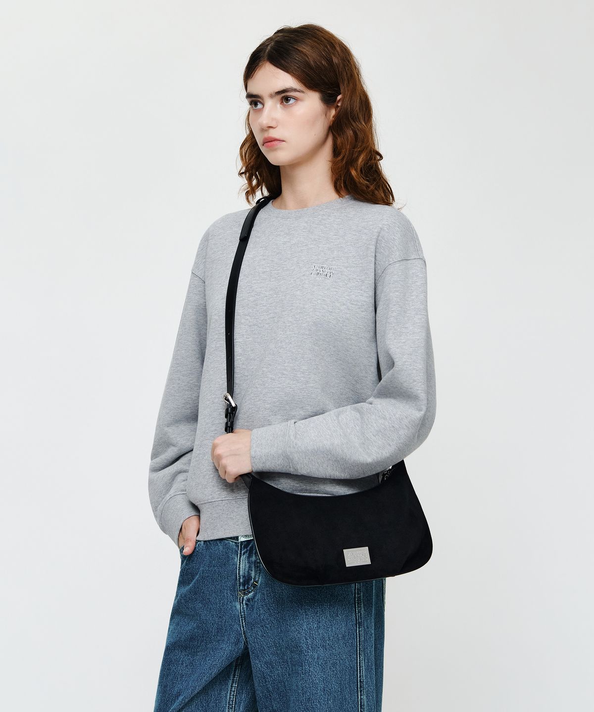 마리떼 프랑소와 저버(MARITHÉ + FRANҪOIS GIRBAUD) CLASSIC LOGO HALF MOON 2-WAY CROSS BAG black